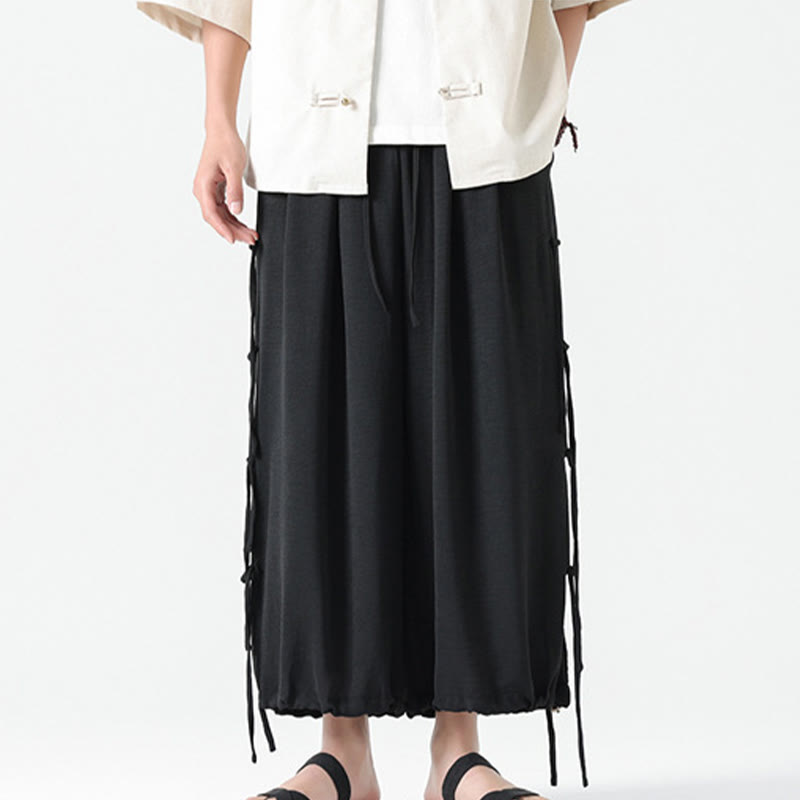 Buddha Stonesカジュアル ルーズ ストラップデザイン ウエストロープ メンズ 7-8丈 スパンデックスパンツ ポケット付き - image 6