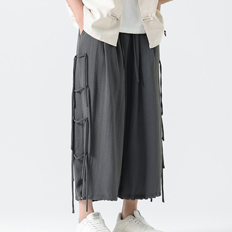 Buddha Stonesカジュアル ルーズ ストラップデザイン ウエストロープ メンズ 7-8丈 スパンデックスパンツ ポケット付き - image 17