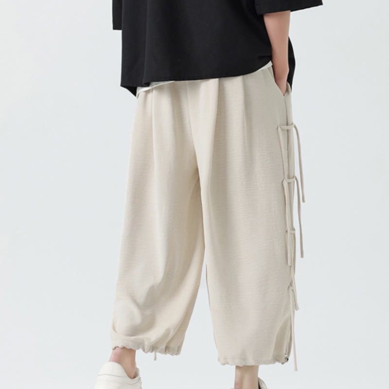 Buddha Stonesカジュアル ルーズ ストラップデザイン ウエストロープ メンズ 7-8丈 スパンデックスパンツ ポケット付き - image 24