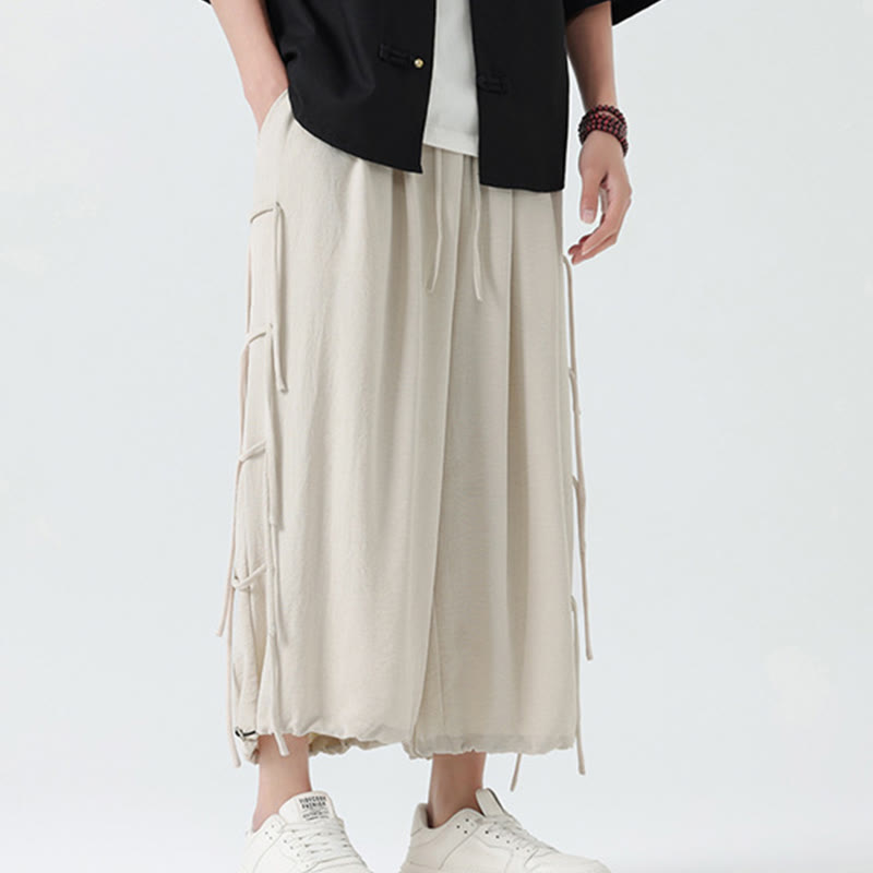 Buddha Stonesカジュアル ルーズ ストラップデザイン ウエストロープ メンズ 7-8丈 スパンデックスパンツ ポケット付き - image 28
