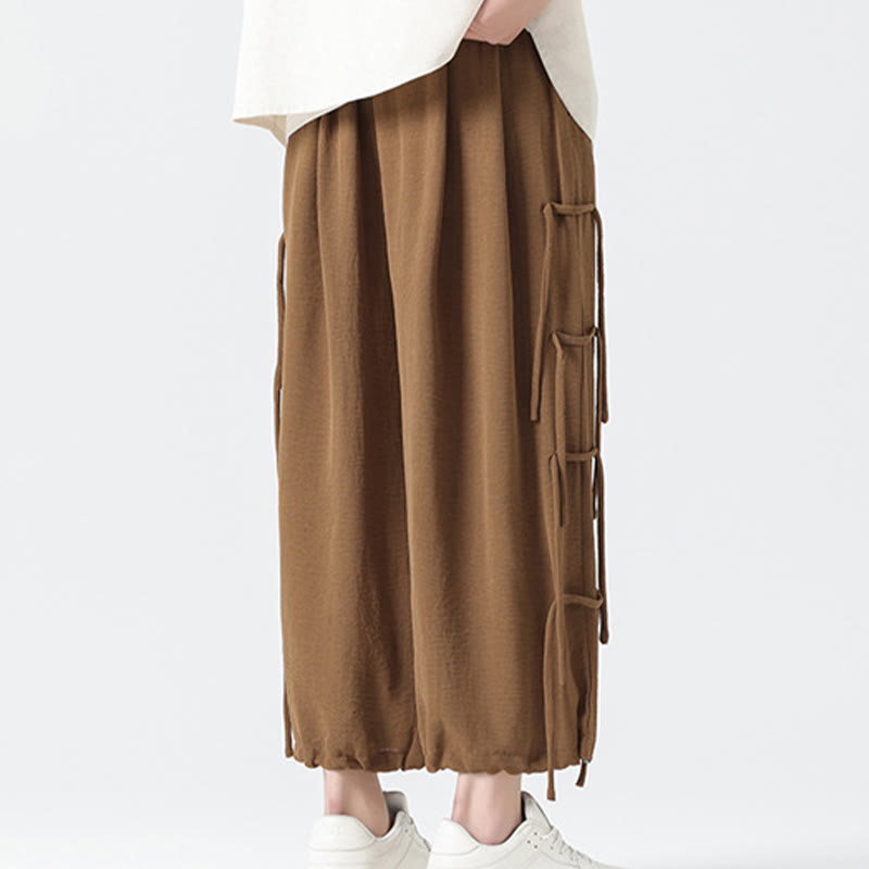 Buddha Stonesカジュアル ルーズ ストラップデザイン ウエストロープ メンズ 7-8丈 スパンデックスパンツ ポケット付き - image 36