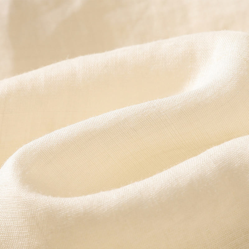 Buddha Stones刺繍フラワーヘムスリットデザイン半袖コットンリネン禅ミディドレス - image 13