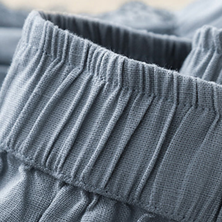 Buddha Stones無地 レースステッチ コットンリネン レディース ワイドレッグパンツ ポケット付き - image 6