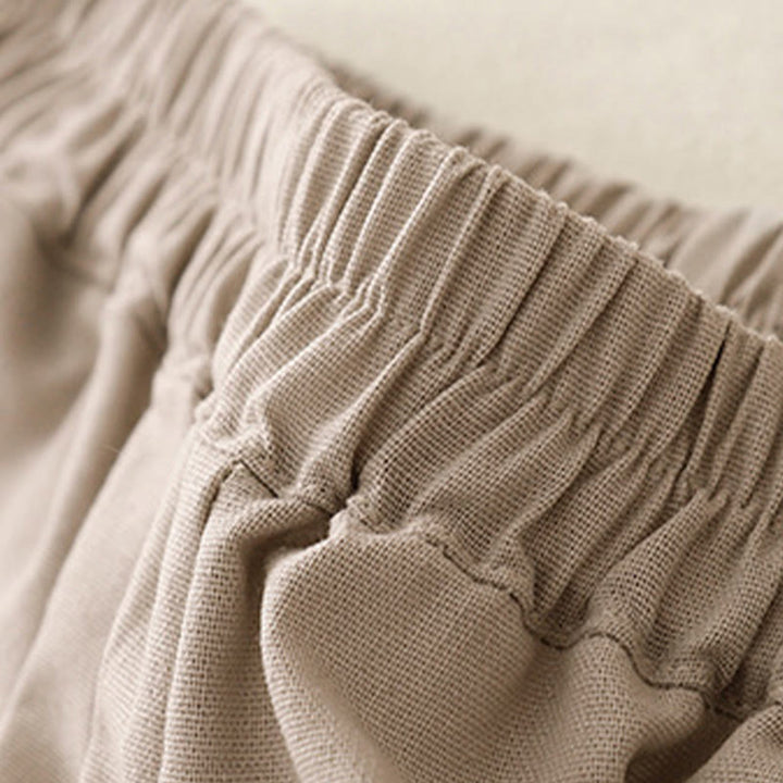 Buddha Stones無地 レースステッチ コットンリネン レディース ワイドレッグパンツ ポケット付き - image 11