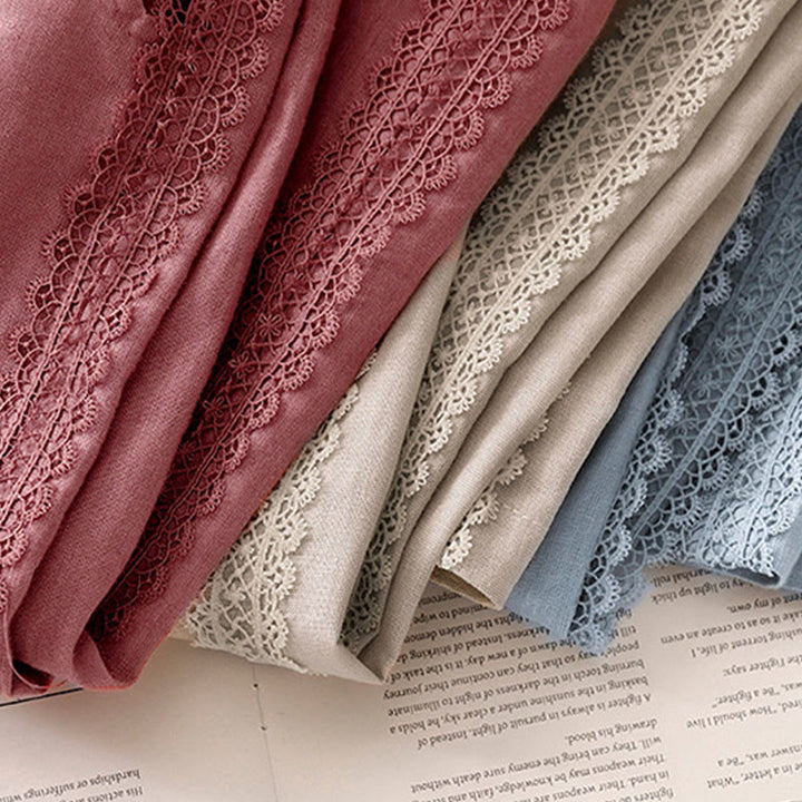 Buddha Stones無地 レースステッチ コットンリネン レディース ワイドレッグパンツ ポケット付き - image 20