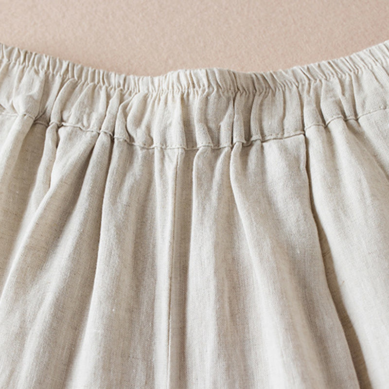 Buddha Stonesカラー糸7-8丈レディースハーレムコットンリネンパンツ（ポケット付き） - image 7