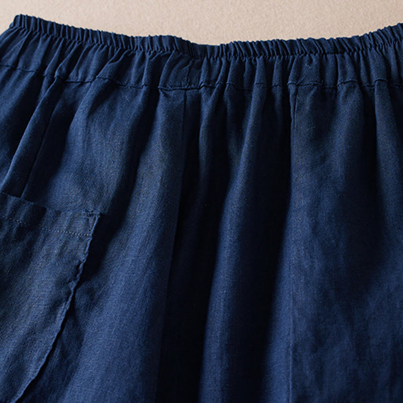 Buddha Stonesカラー糸7-8丈レディースハーレムコットンリネンパンツ（ポケット付き） - image 13
