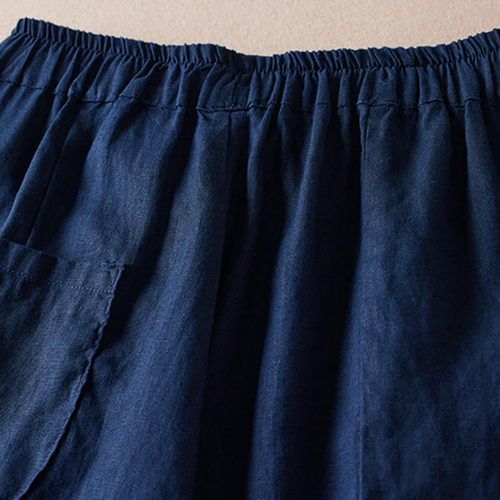 Buddha Stonesカラー糸7-8丈レディースハーレムコットンリネンパンツ（ポケット付き） - image 13