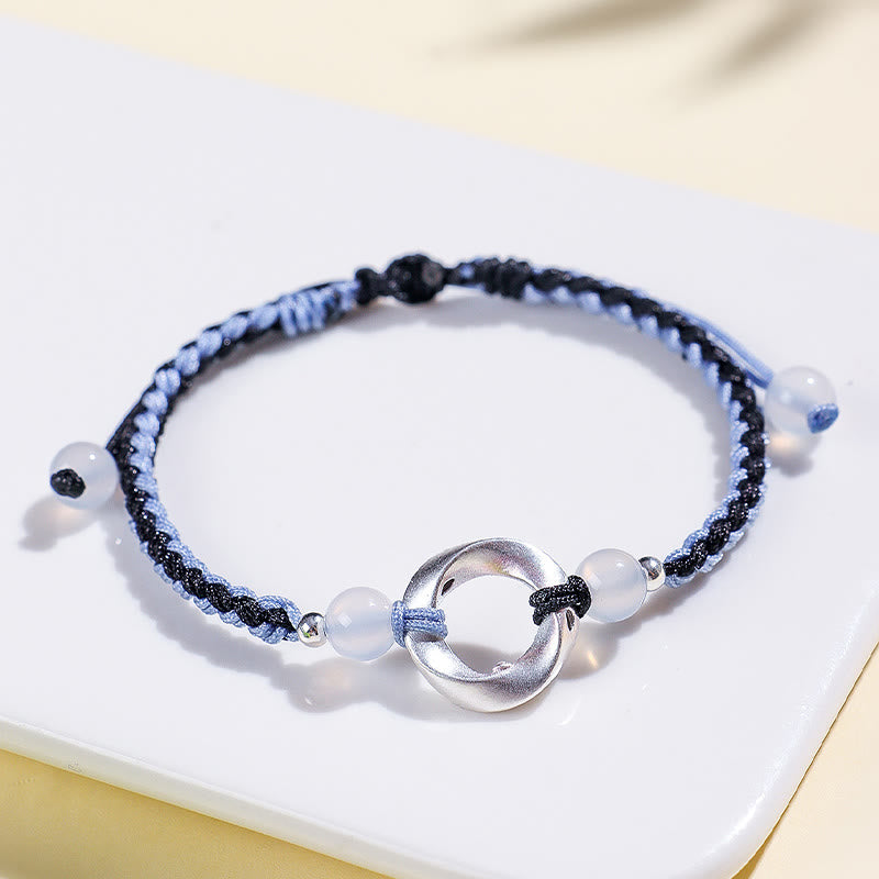 Buddha Stones 925スターリングシルバー メビウス ホワイトアゲートビーズ 編み込みストリング守護ブレスレット - image 8