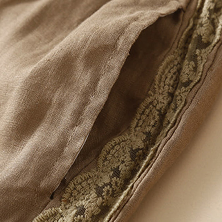 Buddha Stonesプレーンレース レディース ハーレム コットンリネン パンツ ポケット付き - image 4