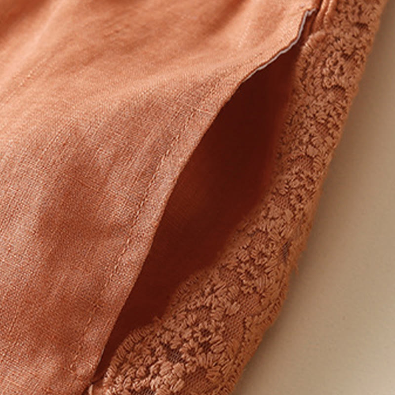 Buddha Stonesプレーンレース レディース ハーレム コットンリネン パンツ ポケット付き - image 6