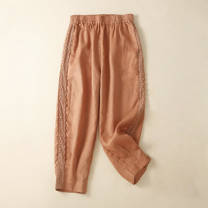 Buddha Stonesプレーンレース レディース ハーレム コットンリネン パンツ ポケット付き - コーラル - US8-10，UK/AU12-14，EU40-42 (2XL) - image 6