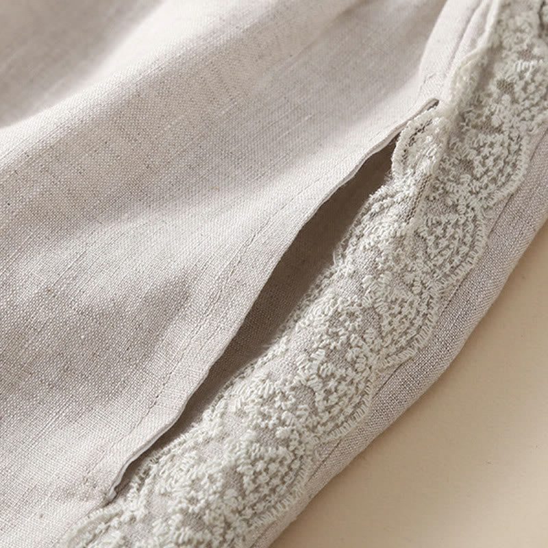 Buddha Stonesプレーンレース レディース ハーレム コットンリネン パンツ ポケット付き - image 19