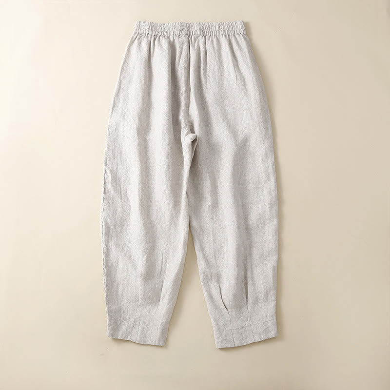 Buddha Stonesプレーンレース レディース ハーレム コットンリネン パンツ ポケット付き - image 15