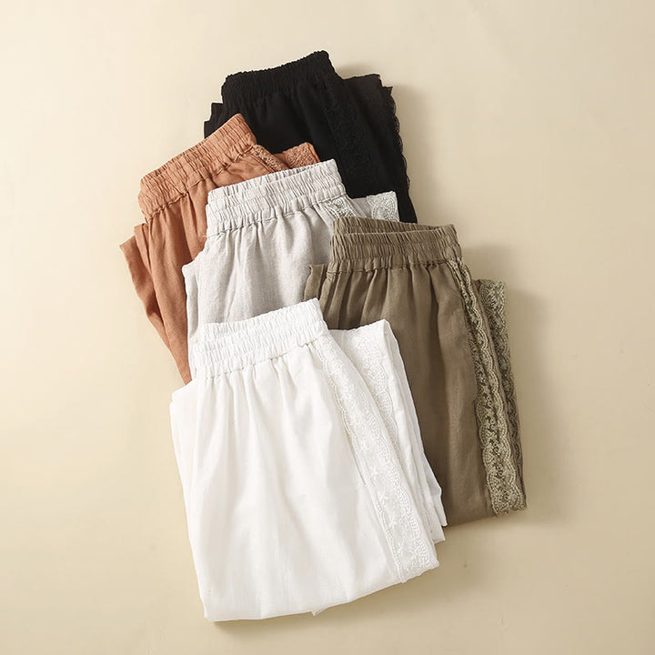 Buddha Stonesプレーンレース レディース ハーレム コットンリネン パンツ ポケット付き - image 29