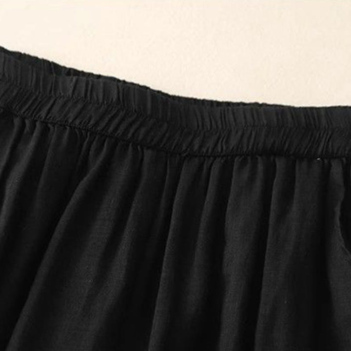 Buddha Stonesサイド刺繍デザインコットンレディース7-8丈ワイドレッグパンツ（ポケット付き） - image 15