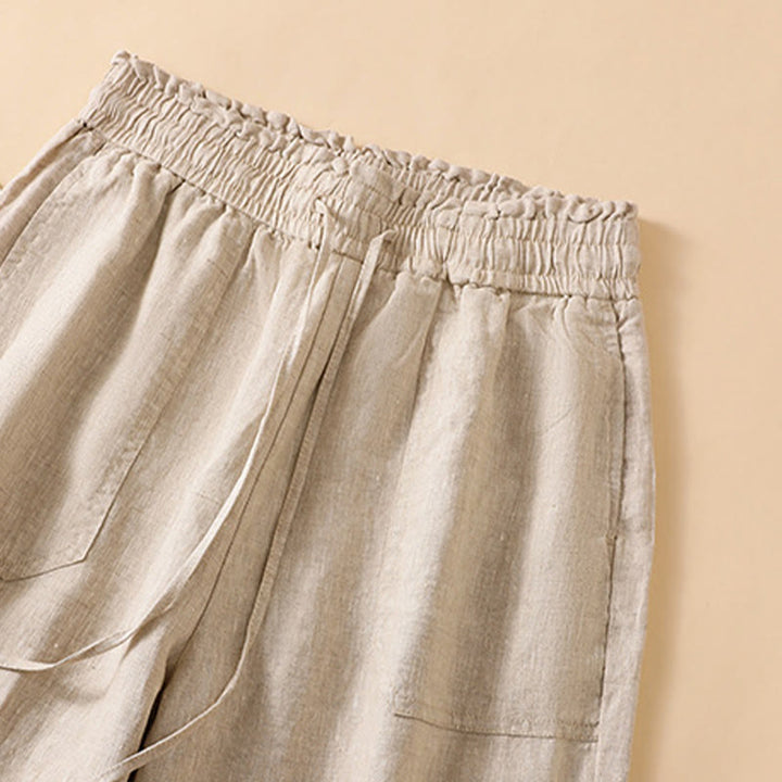 Buddha Stonesカジュアル ストレートレッグデザイン コットン レディース 7-8丈 ワイドレッグパンツ ポケット付き - image 5