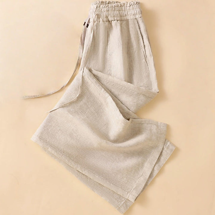 Buddha Stonesカジュアル ストレートレッグデザイン コットン レディース 7-8丈 ワイドレッグパンツ ポケット付き - image 3