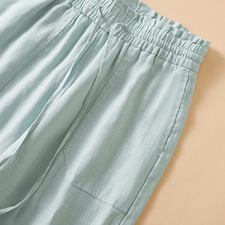 Buddha Stonesカジュアル ストレートレッグデザイン コットン レディース 7-8丈 ワイドレッグパンツ ポケット付き - image 11