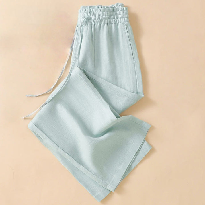 Buddha Stonesカジュアル ストレートレッグデザイン コットン レディース 7-8丈 ワイドレッグパンツ ポケット付き - image 10
