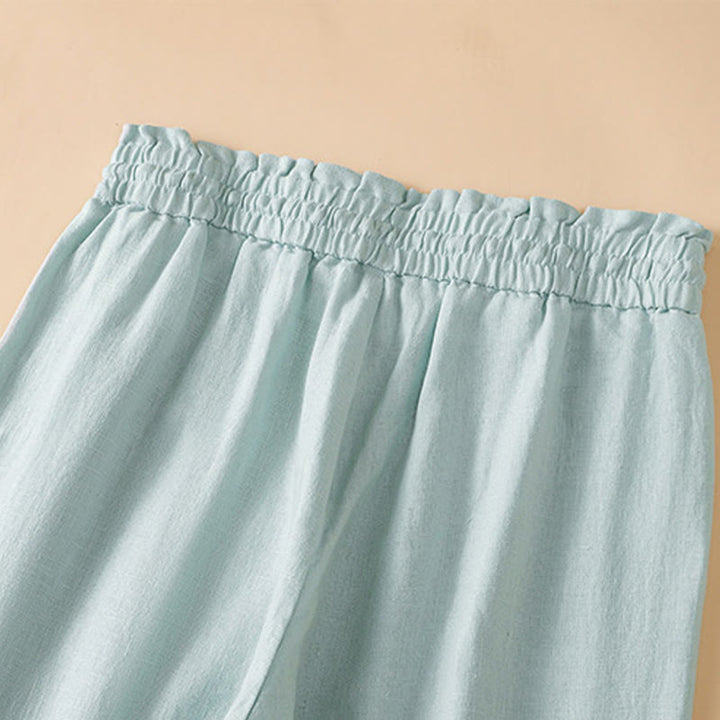 Buddha Stonesカジュアル ストレートレッグデザイン コットン レディース 7-8丈 ワイドレッグパンツ ポケット付き - image 13