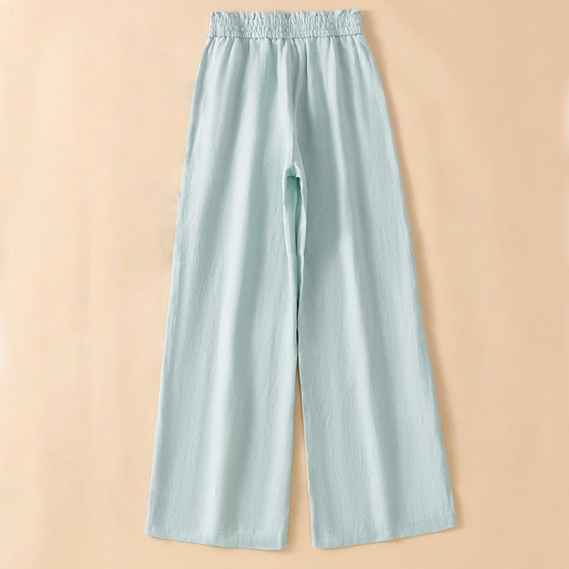 Buddha Stonesカジュアル ストレートレッグデザイン コットン レディース 7-8丈 ワイドレッグパンツ ポケット付き - image 8