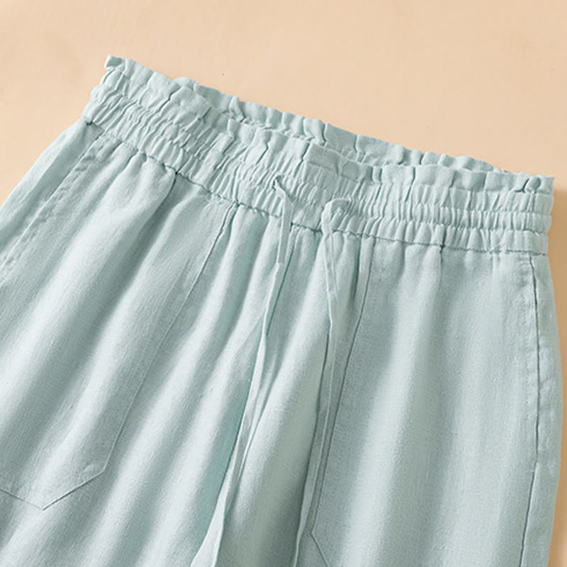 Buddha Stonesカジュアル ストレートレッグデザイン コットン レディース 7-8丈 ワイドレッグパンツ ポケット付き - image 14