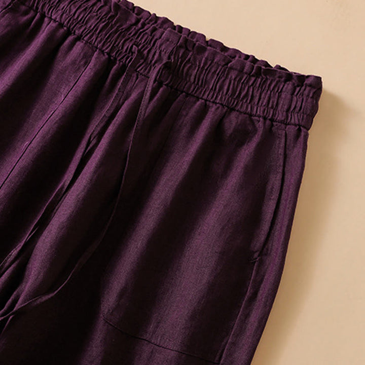 Buddha Stonesカジュアル ストレートレッグデザイン コットン レディース 7-8丈 ワイドレッグパンツ ポケット付き - image 19
