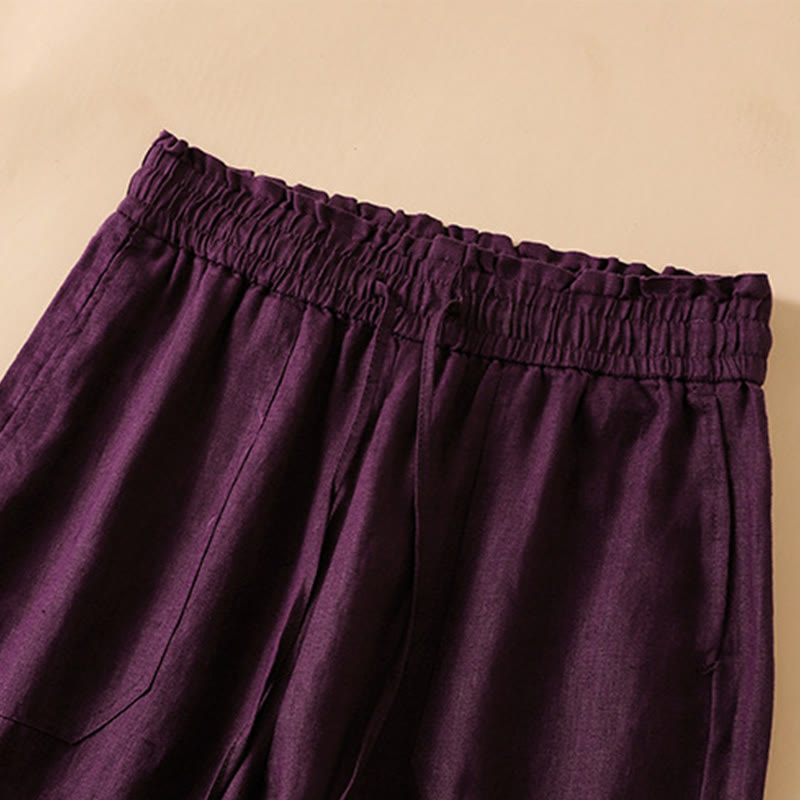 Buddha Stonesカジュアル ストレートレッグデザイン コットン レディース 7-8丈 ワイドレッグパンツ ポケット付き - image 20