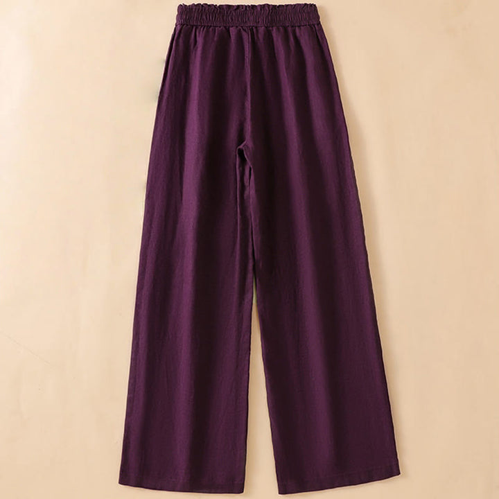 Buddha Stonesカジュアル ストレートレッグデザイン コットン レディース 7-8丈 ワイドレッグパンツ ポケット付き - image 16