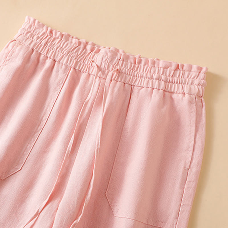 Buddha Stonesカジュアル ストレートレッグデザイン コットン レディース 7-8丈 ワイドレッグパンツ ポケット付き - image 27