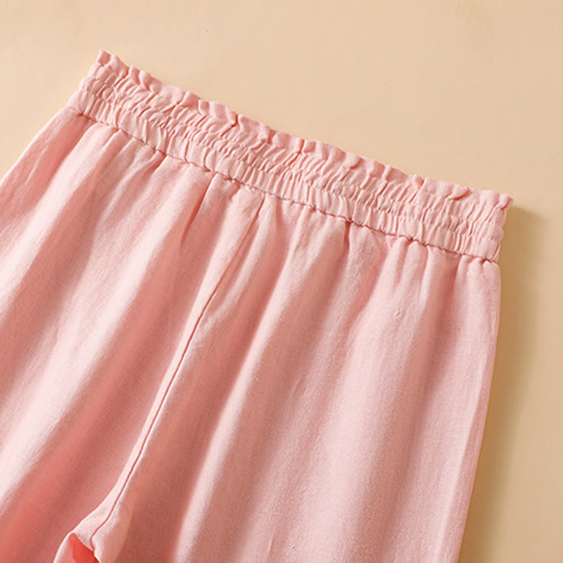 Buddha Stonesカジュアル ストレートレッグデザイン コットン レディース 7-8丈 ワイドレッグパンツ ポケット付き - image 23