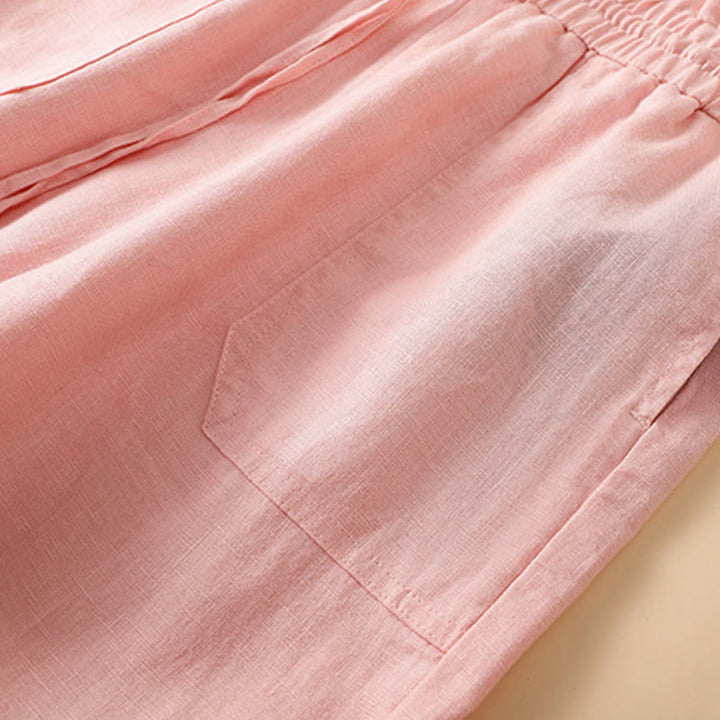 Buddha Stonesカジュアル ストレートレッグデザイン コットン レディース 7-8丈 ワイドレッグパンツ ポケット付き - image 25