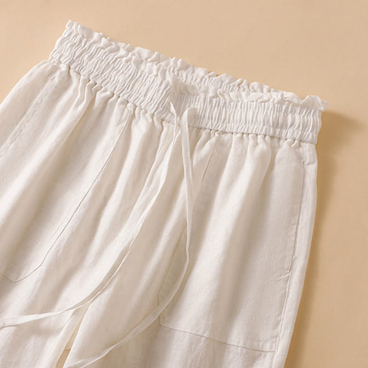 Buddha Stonesカジュアル ストレートレッグデザイン コットン レディース 7-8丈 ワイドレッグパンツ ポケット付き - image 33