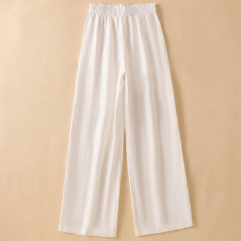 Buddha Stonesカジュアル ストレートレッグデザイン コットン レディース 7-8丈 ワイドレッグパンツ ポケット付き - image 29