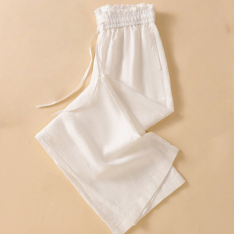 Buddha Stonesカジュアル ストレートレッグデザイン コットン レディース 7-8丈 ワイドレッグパンツ ポケット付き - image 30