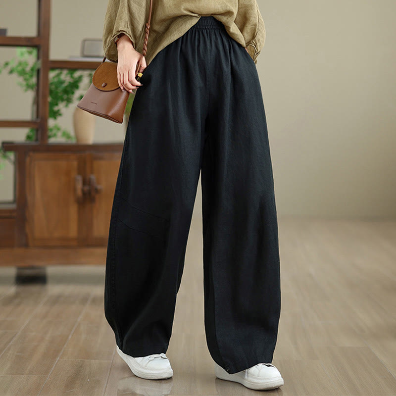 Buddha Stonesカジュアル 無地 コットン レディース ワイドレッグパンツ ポケット付き - image 26
