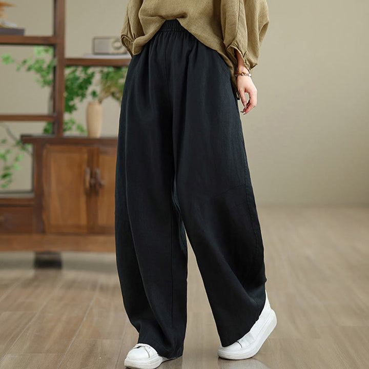 Buddha Stonesカジュアル 無地 コットン レディース ワイドレッグパンツ ポケット付き - image 27