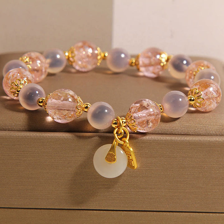 Buddha Stones フーキャラクター平和のお守りチャームリウリキャンディアゲートヒーリングブレスレット - リュウリ（手首周り15～16cm） - image 0
