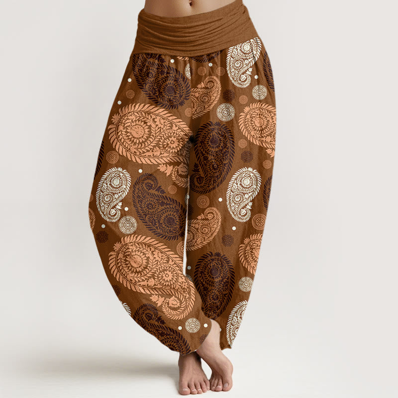 Buddha Stones、カシューナッツ、花、葉、つる、ひまわり柄、レディース、伸縮性ウエスト、ハーレムパンツ - ダークゴールデンロッド - US22、 UK/AU26、 EU54 (6XL) - image 5