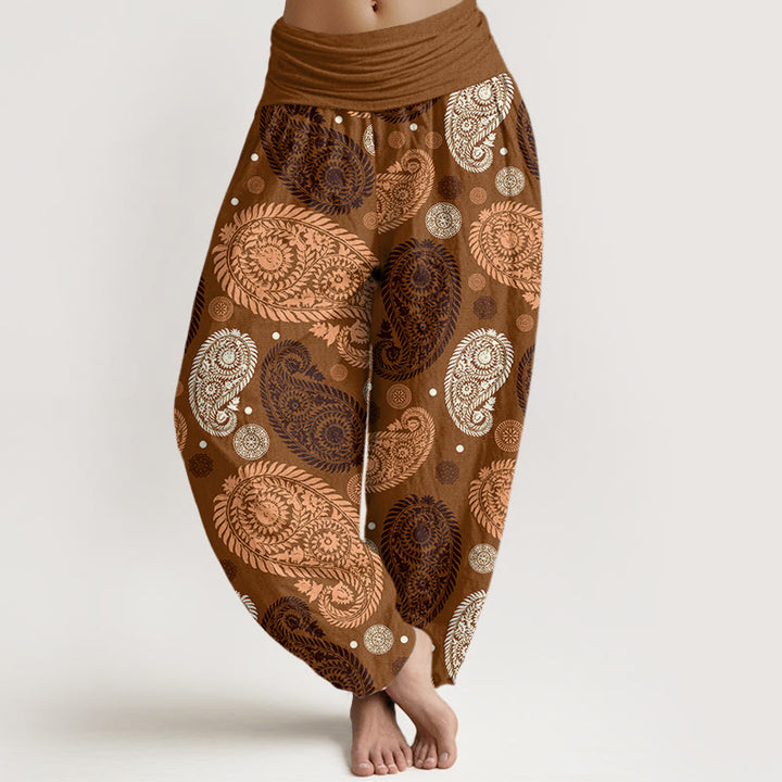Buddha Stones、カシューナッツ、花、葉、つる、ひまわり柄、レディース、伸縮性ウエスト、ハーレムパンツ - ダークゴールデンロッド - US22、 UK/AU26、 EU54 (6XL) - image 5