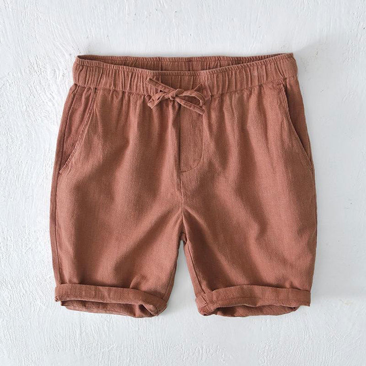Buddha Stones夏用 無地 ドローストリング 伸縮性ウエスト メンズ コットンリネン ショートパンツ ポケット付き - サンディブラウン - US/UK/AU44、 EU54 (4XL) - image 33