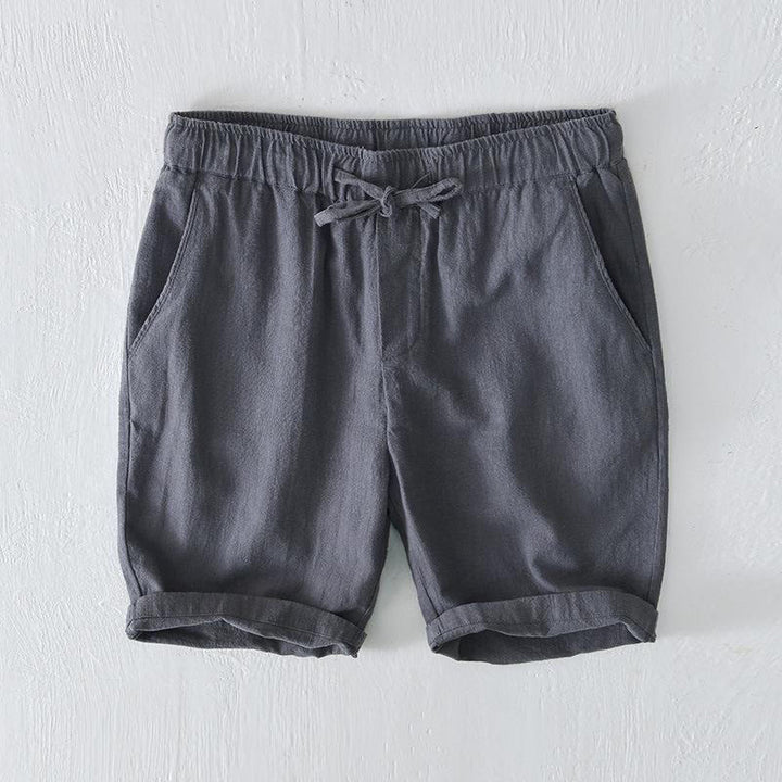 Buddha Stones夏用 無地 ドローストリング 伸縮性ウエスト メンズ コットンリネン ショートパンツ ポケット付き - ライトスレートグレー - US/UK/AU44、 EU54 (4XL) - image 16