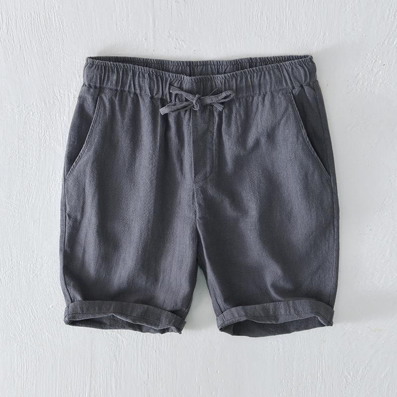 Buddha Stones夏用 無地 ドローストリング 伸縮性ウエスト メンズ コットンリネン ショートパンツ ポケット付き - ライトスレートグレー - US/UK/AU44、 EU54 (4XL) - image 17