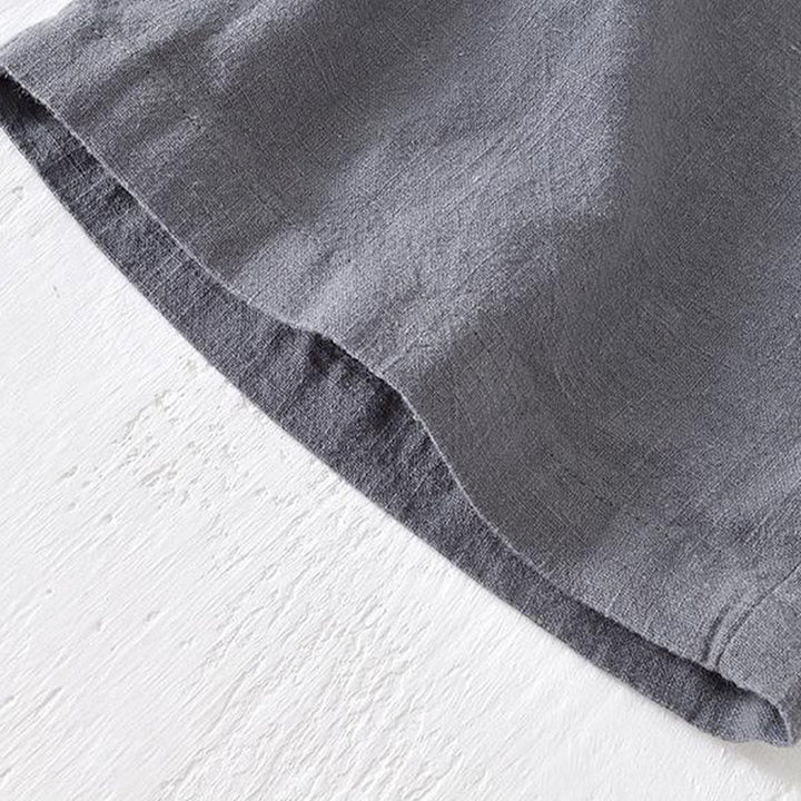 Buddha Stones夏用 無地 ドローストリング 伸縮性ウエスト メンズ コットンリネン ショートパンツ ポケット付き - image 20