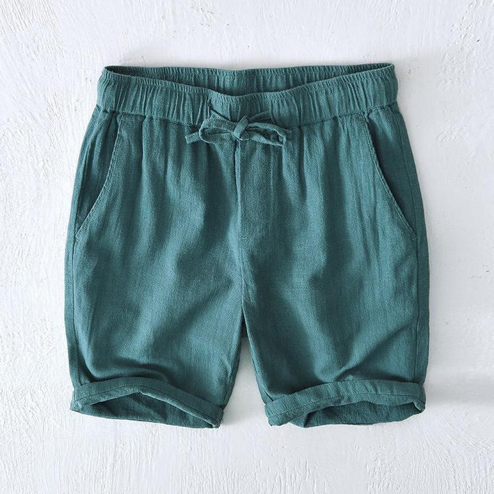 Buddha Stones夏用 無地 ドローストリング 伸縮性ウエスト メンズ コットンリネン ショートパンツ ポケット付き - ティール - US/UK/AU44、 EU54 (4XL) - image 21