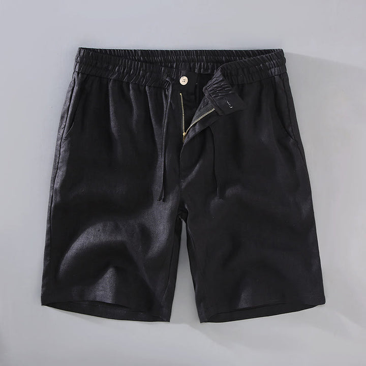 Buddha Stones夏用 無地 ドローストリングボタンデザイン メンズ リネン ショートパンツ ポケット付き - 黒 - US/UK/AU42、 EU52 (3XL) - image 11