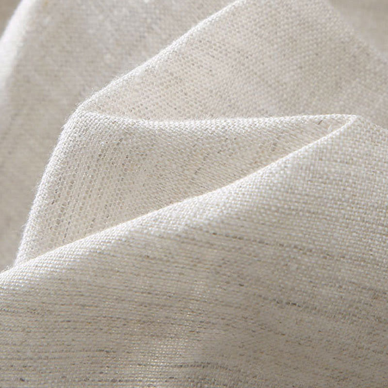 Buddha Stones夏用 無地 ドローストリングボタンデザイン メンズ リネン ショートパンツ ポケット付き - image 5