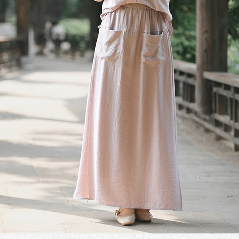 Buddha Stones無地 裾スリットデザイン レディース スカートパンツ ポケット付き - image 17