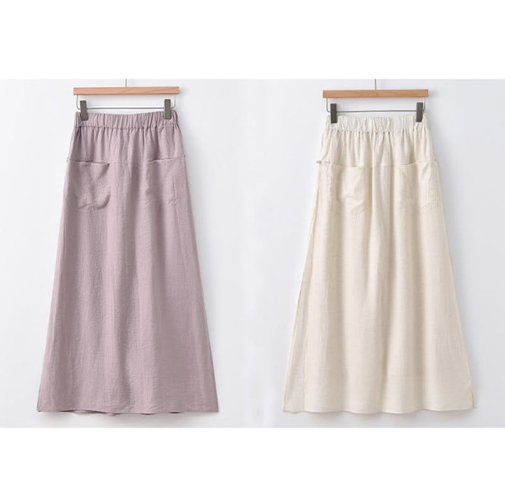 Buddha Stones無地 裾スリットデザイン レディース スカートパンツ ポケット付き - image 23